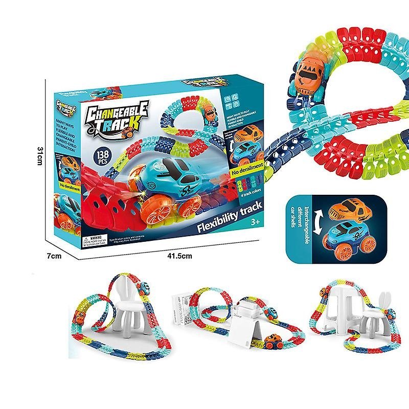RaceFlex racewagen track set met flexibele onderdelen, ideaal voor het bouwen van je eigen racebaan.
