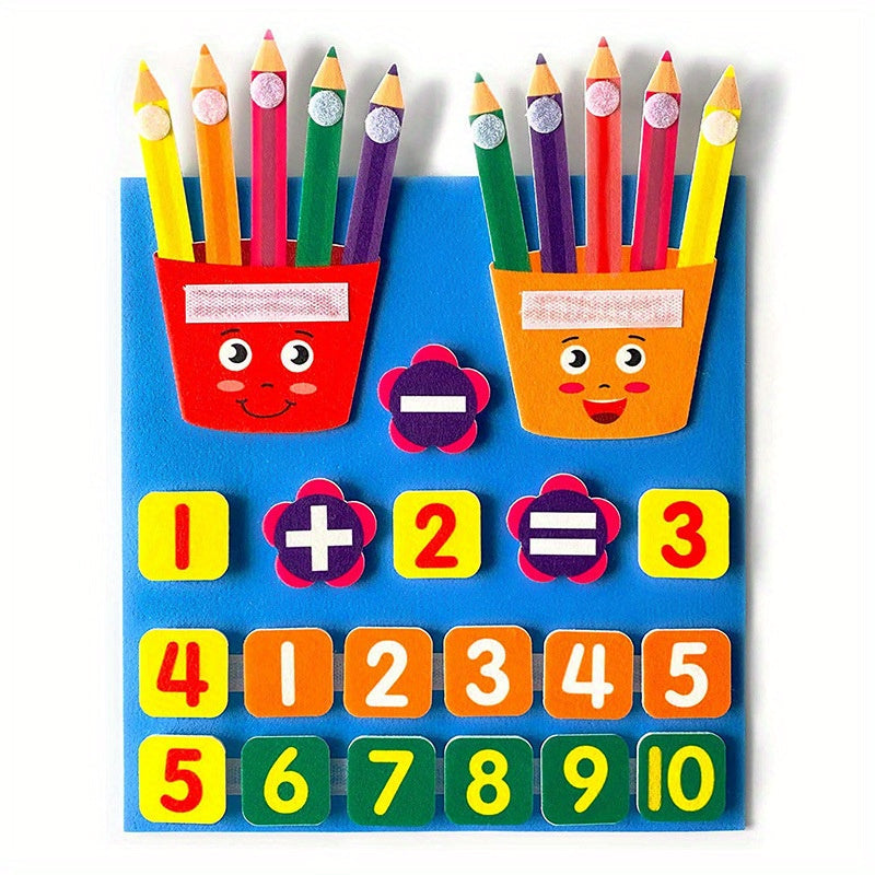 Felt Numbers educatief speelgoed met vilten cijfers, helpt kinderen op een speelse manier rekenen en getallen te leren.

