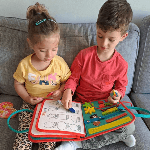 EduKit activiteitenrugzak voor kinderen, perfect om cijfers, vormen en kleuren te leren.
