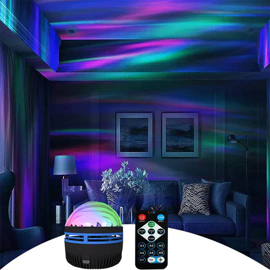 2-in-1 Nordlicht Nachtlampje voor Kinderkamer met Muzieksynchronisatie en Kleurenprojectie 4