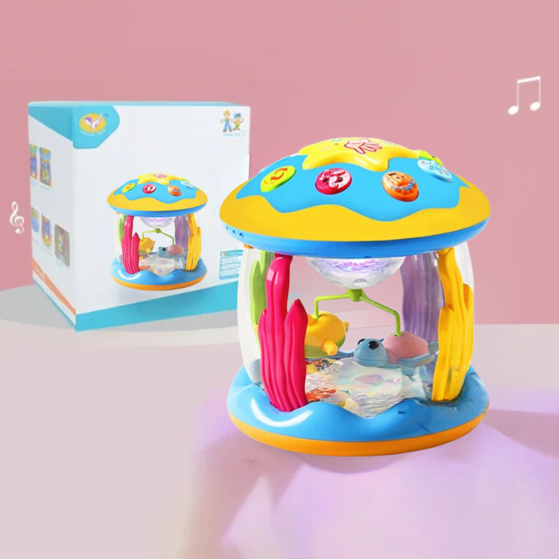 Educatief muziekspeelgoed met knoppen en geluiden ontworpen voor peuters.