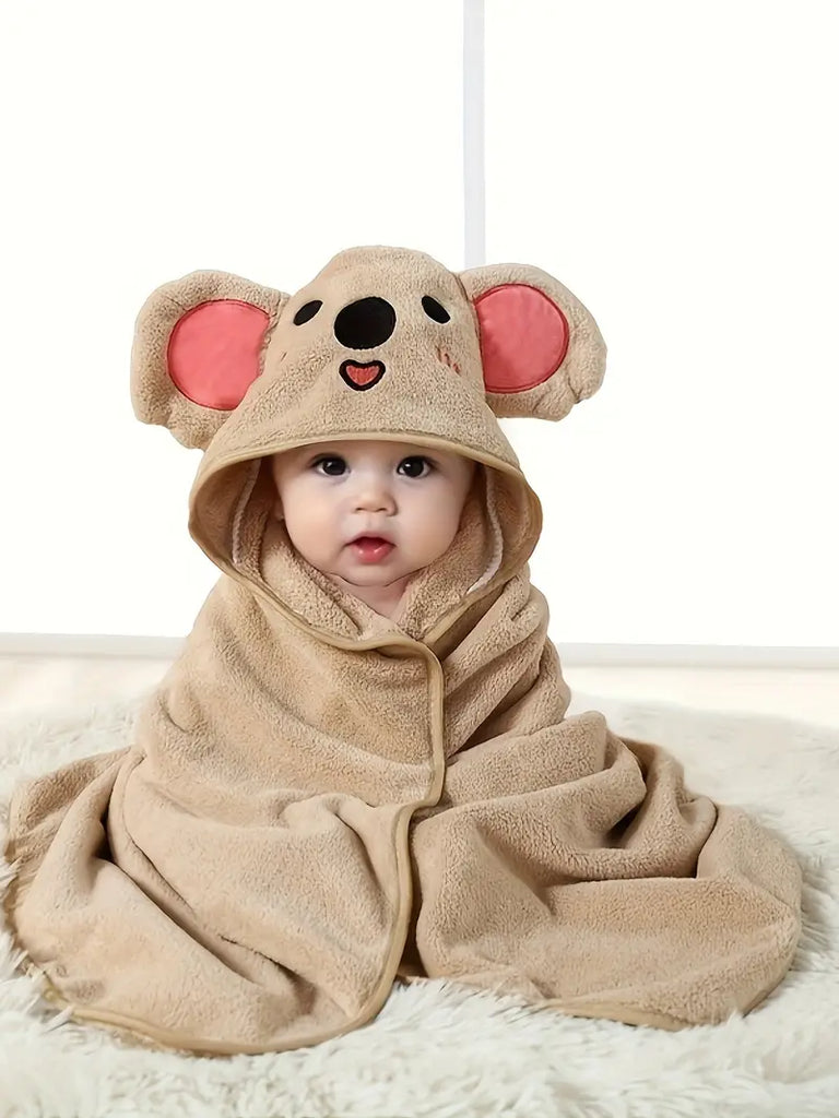 Kozy - Babyhanddoek Met Koala Kap, perfect om je baby warm en knus te houden na het badderen.