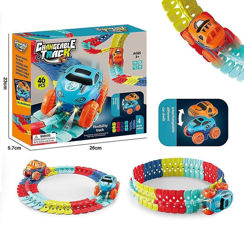 RaceFlex racewagen set voor kinderen, met een flexibele racebaan en een auto die voor extra plezier zorgt met verlichting.





