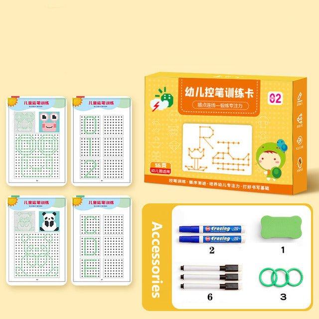 SmartTracing leerboek met interactieve oefeningen om kinderen letters en vormen te leren herkennen.
