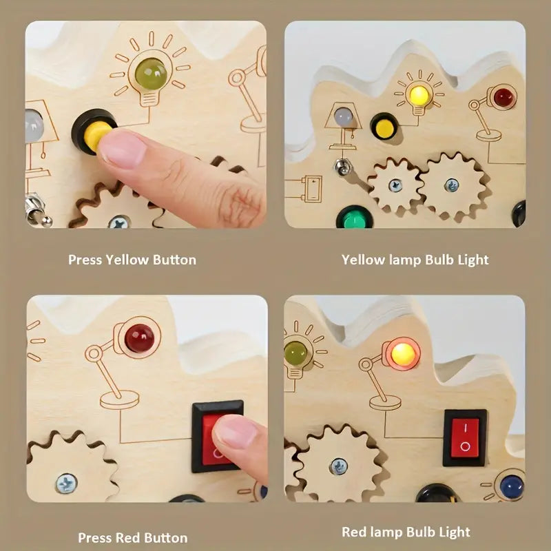 Combineer plezier en educatie met de DinoBoard - Houten Montessori Activiteitenbord Voor Kinderen.