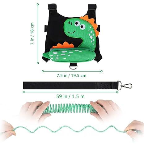 Praktische en stijlvolle Dino - Kinderrugzak Met Veiligheidstuigje voor jonge kinderen.