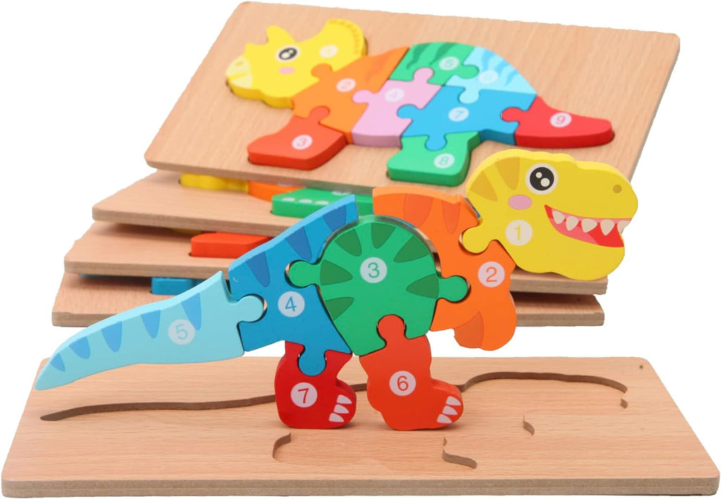 DinoPuzzle - Houten Dinosaurus Puzzel Voor Kinderen, perfect voor urenlang leerzaam speelplezier.