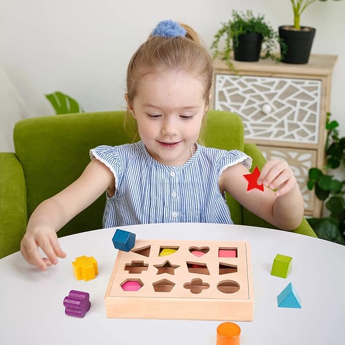 ShapeFit - Houten Vormensorteer Speelset Voor Kinderen, ideaal voor speelse en educatieve momenten.