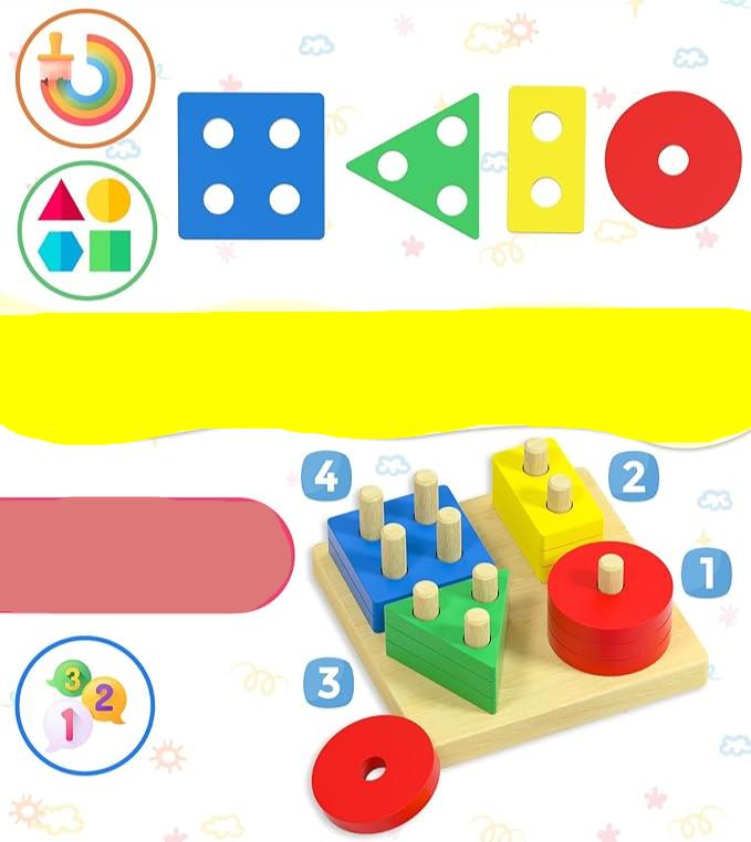 PlayShapes - Houten Vormensorteer Speelgoed Voor Peuters, ontworpen om spelen en leren te combineren.