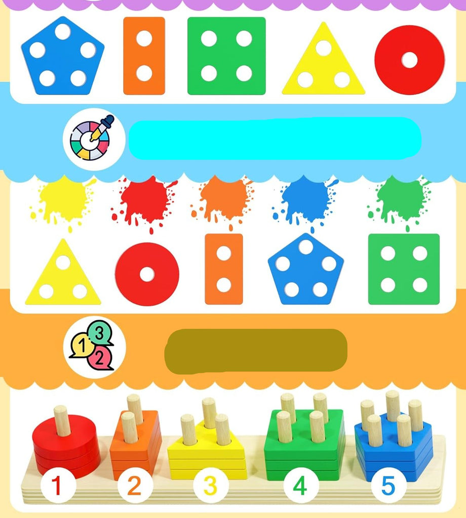 Combineer leren en plezier met de ShapeStack - Educatief Sorteer- En Telspel Voor Kinderen.