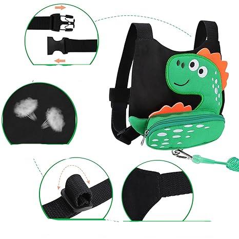 Veiligheid en gemak komen samen met de Dino - Kinderrugzak Met Veiligheidstuigje.