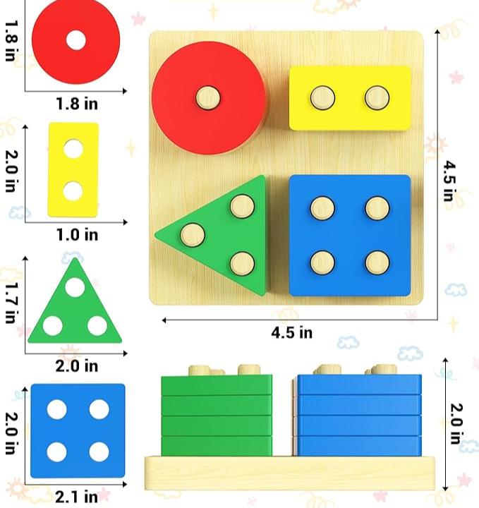 Zorg voor eindeloos speelplezier met de PlayShapes - Houten Vormensorteer Speelgoed Voor Peuters.