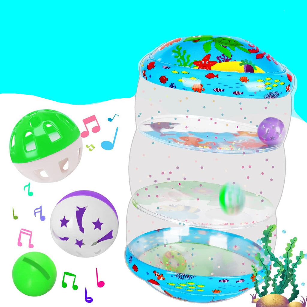 Zorg voor plezier en ontwikkeling met de RollPlay - Opblaasbare Speelrol Voor Baby's Met Kleurrijke Illustraties.