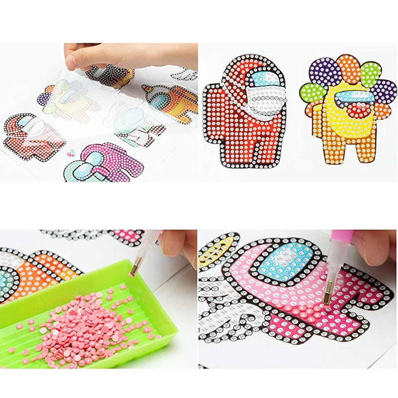 Detailopname van "DinoCraft - Diamant Schilderen Doe-Het-Zelf Set Voor Kinderen", ontworpen om creativiteit en concentratie te stimuleren.
