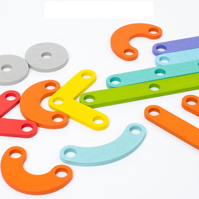 Constructiebord voor kinderen om vormen en structuren te bouwen.