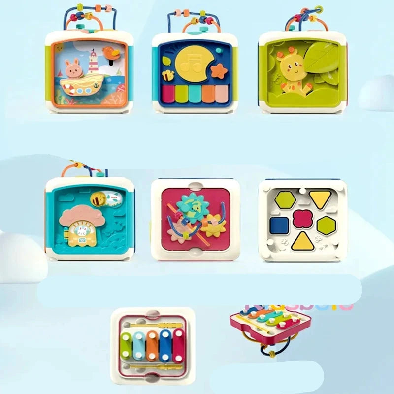 KinderPlay interactief speelgoed met een multifunctionele activiteitenbox ontworpen voor creatief en educatief spel.