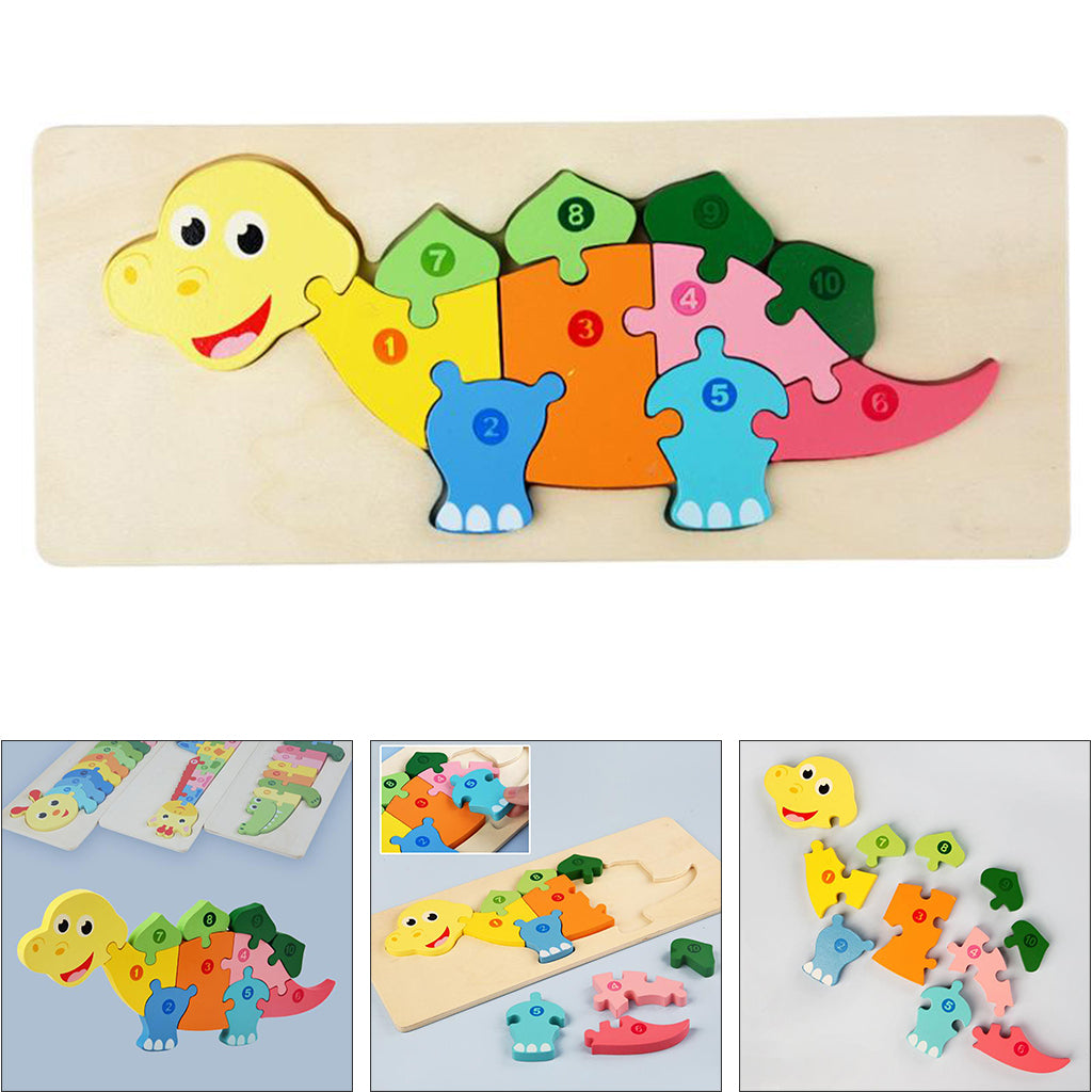 Dino's Avontuur | Dierenpuzzel – Kleurrijk, Educatief & Duurzaam Houten Speelgoed 3