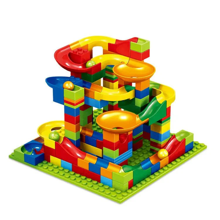 MarbleBlocks  vouwset met knikkerracebaan, ideaal voor creatieve en educatieve spelervaringen.
