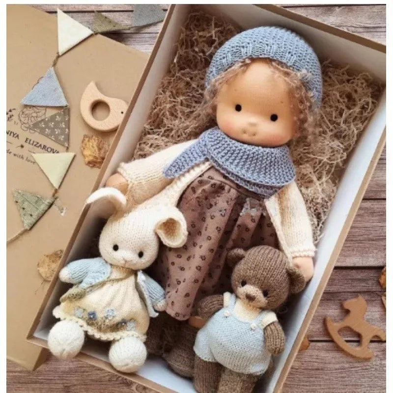 Handmade Waldorf Soft Plush Toys Cute Cotton Stuffed Doll Packaging Dolls Fabricchanging Box Best Children Kawaii Birthday Gifts 2