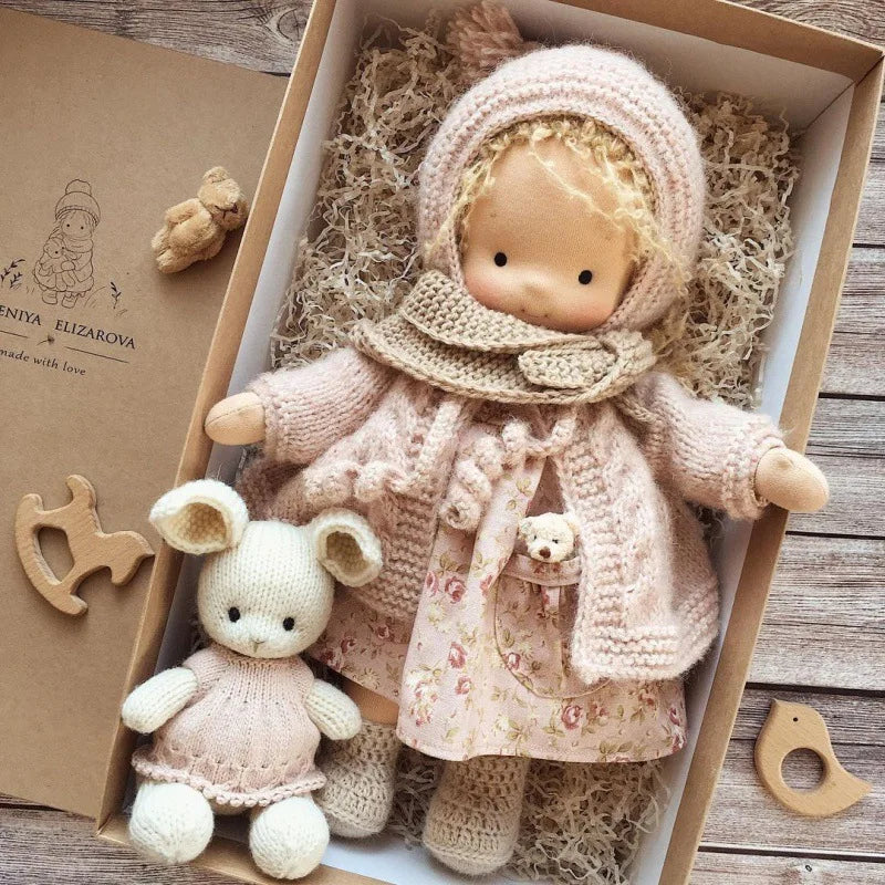 Handmade Waldorf Soft Plush Toys Cute Cotton Stuffed Doll Packaging Dolls Fabricchanging Box Best Children Kawaii Birthday Gifts 22