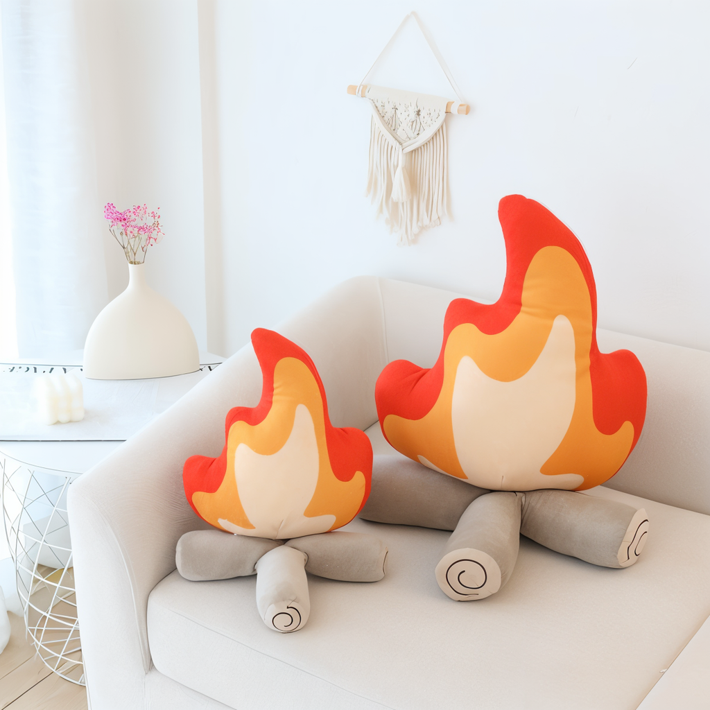 Creëer een gezellige sfeer met dit knusse vuurkussen voor je interieur.
