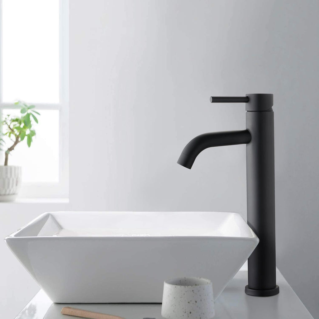 Mattschwarze Wastafelkraan voor Badkamer met Eenvoudige Koudwatersturing 1