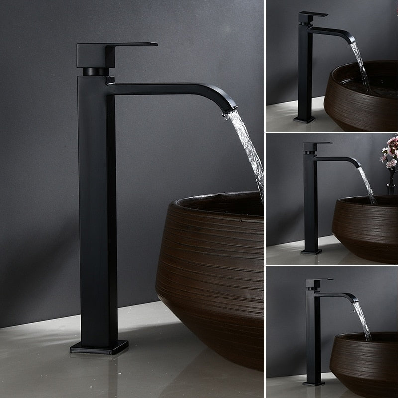 Mattschwarze Wastafelkraan voor Badkamer met Eenvoudige Koudwatersturing 8