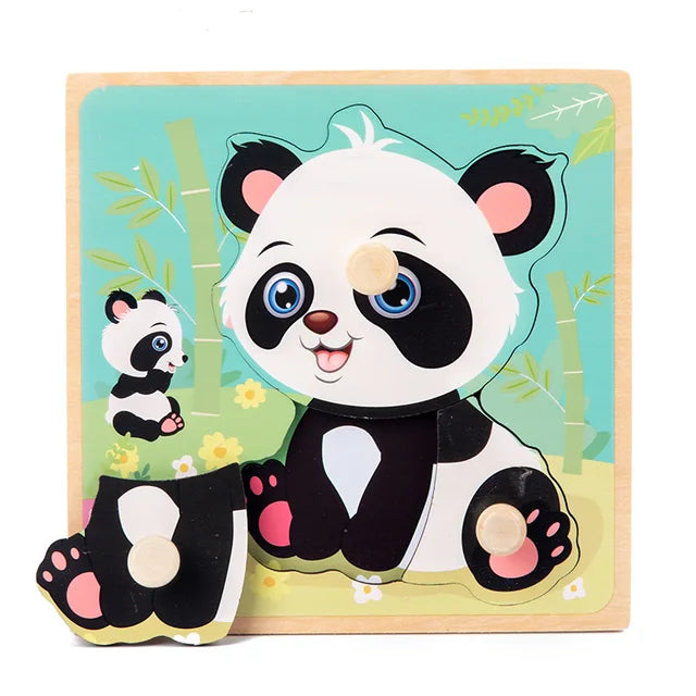 WoodGame houten puzzelspel met wilde dieren, ideaal om kinderen te vermaken en te onderwijzen.

