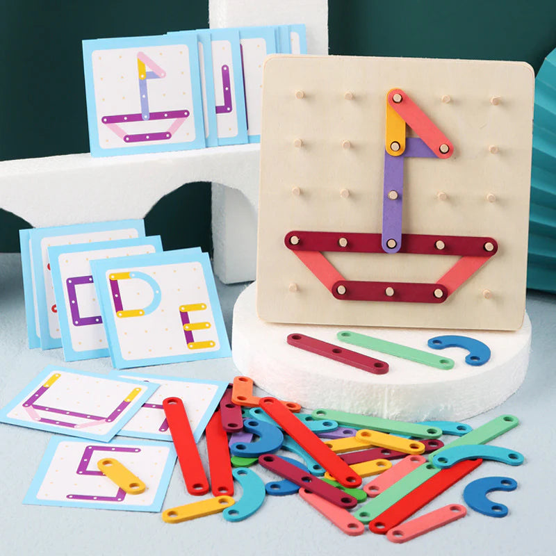 Montessori Prikbordpuzzel | Houten Speelgoed voor Creatieve Kinderen 0