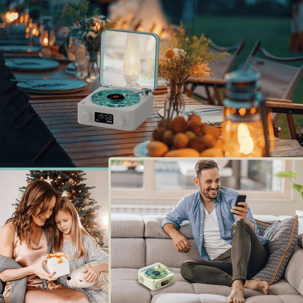 Nachtlamp met ingebouwde Bluetooth-functie en white noise-modus voor een rustgevende sfeer.
