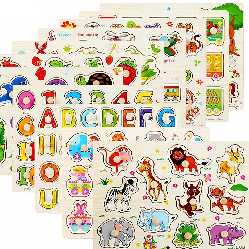 SmartLearn interactief houten speelgoed met educatieve puzzels voor peuters om spelenderwijs te leren.
