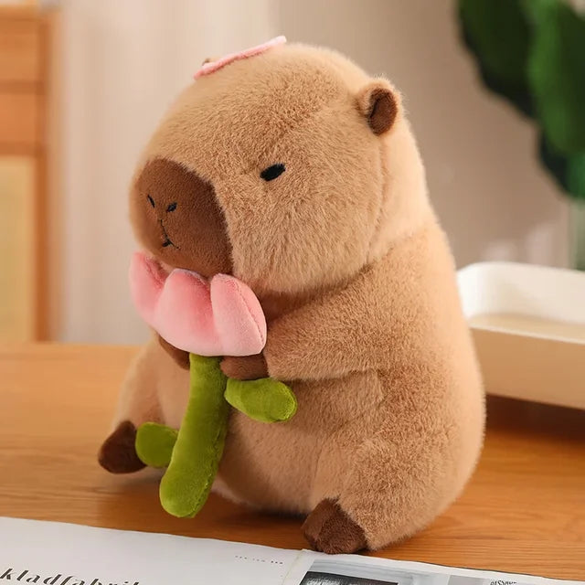 Knuffelige capibara met schattige accessoires, ideaal om mee te knuffelen of als decoratie. Een geweldig cadeau voor dierenvrienden.