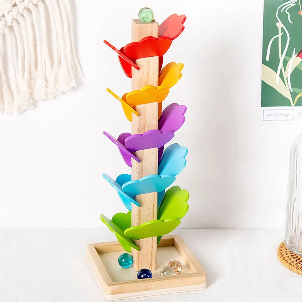 EcoKleur Houten marmerbaan waarmee kinderen een creatieve en interactieve speelervaring beleven.