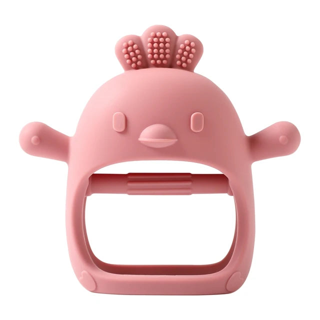 Veilig en comfortabel speelgoed voor baby's in de vorm van een bijtring.
