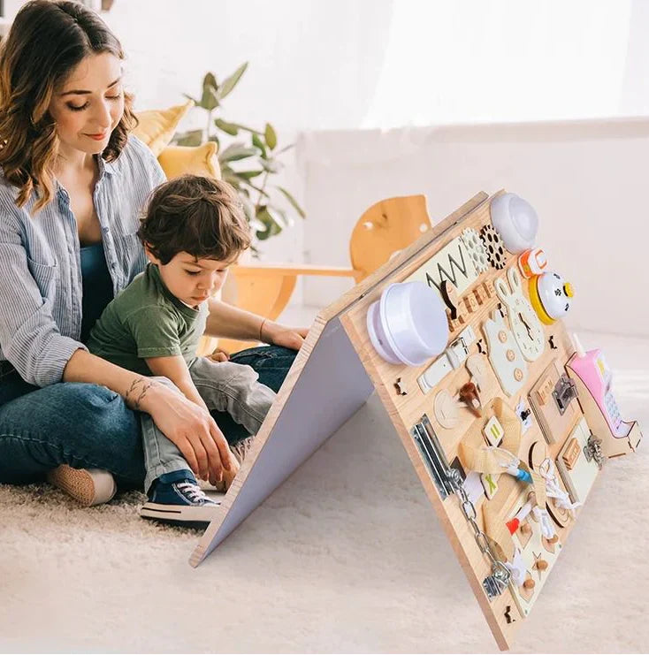 PlayZingo multifunctional toy with activity board and creative drawing table in a child-friendly environment.