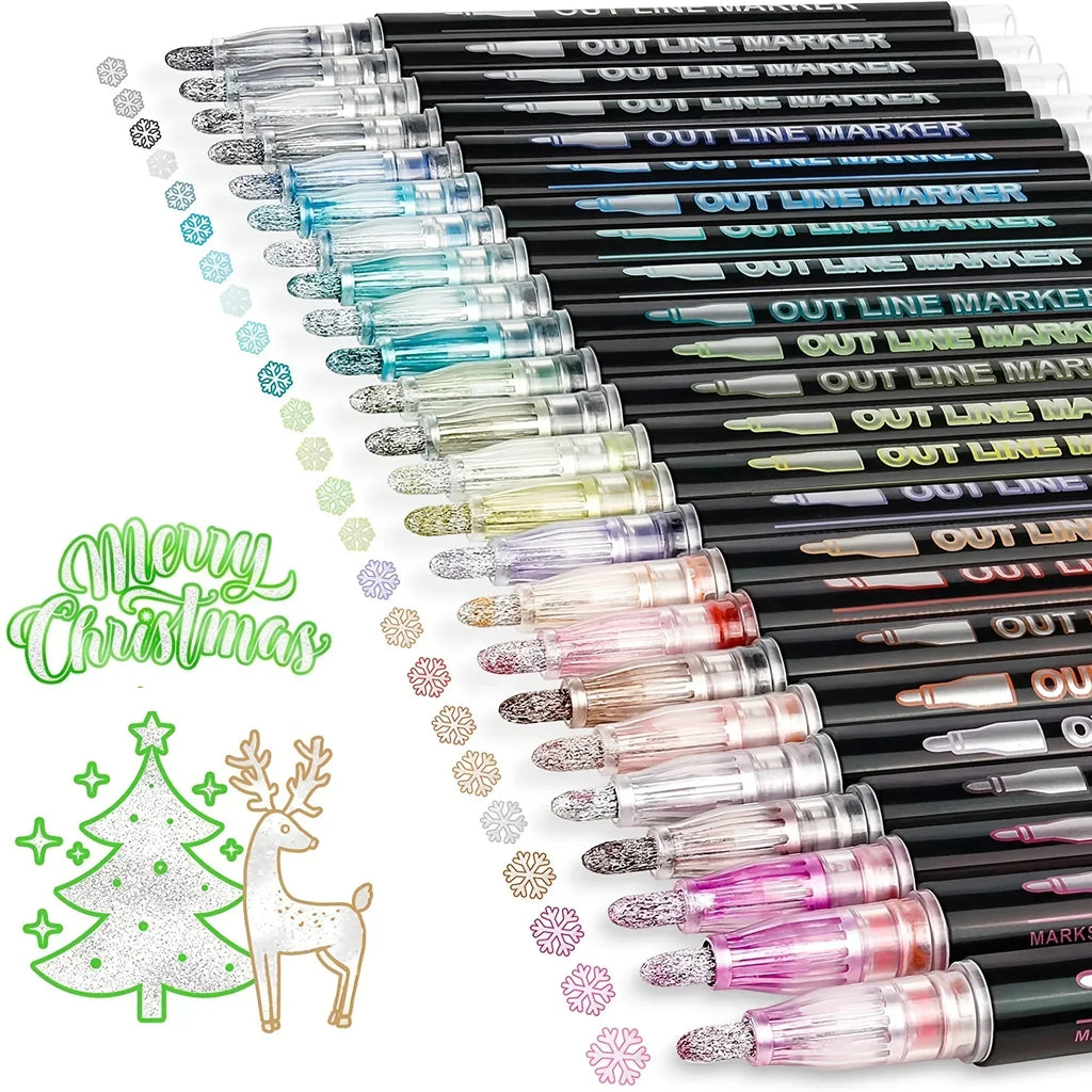 Foto van "OutlineMagic - Metallic Outline Marker Voor Creatieve Projecten", ideaal voor het maken van creatieve en unieke ontwerpen.