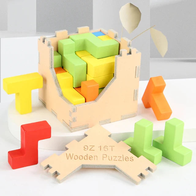 Tetris | Houten 3D Puzzel voor Volwassenen en Kinderen 0