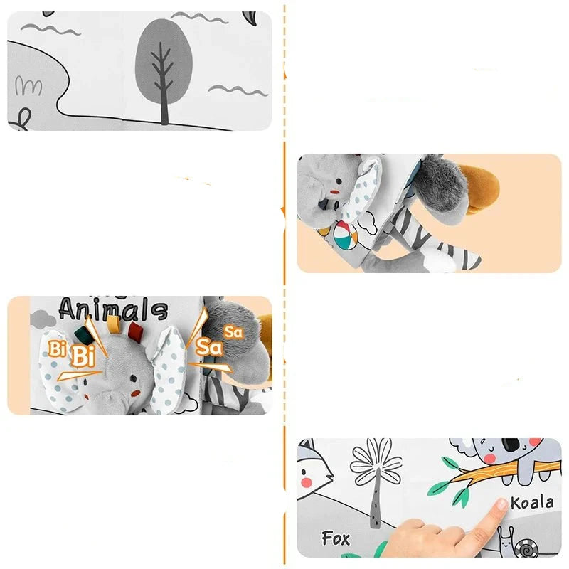 LittleJungle kleurboek voor baby's met schattige jungledieren en eenvoudige afbeeldingen.
