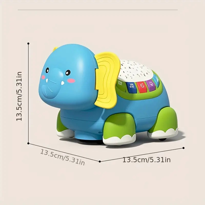 Stimuleer het gehoor en de beweging van je baby met de RolliPhant - Muzikaal Kruipspeelgoed Olifant Voor Baby's.