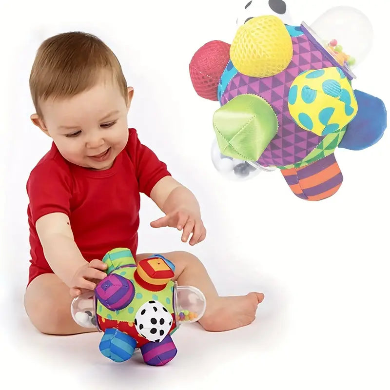 Bobby - Zachte Activiteitenbal Voor Baby's, ontworpen om nieuwsgierigheid en beweging te stimuleren.