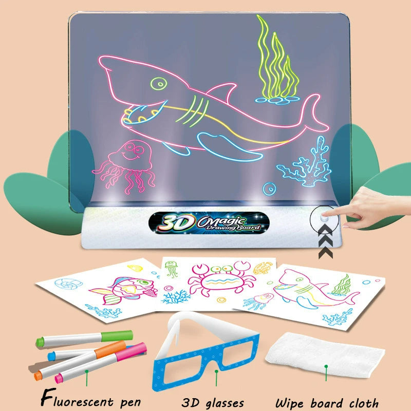 Detailopname van "3DMagic - Creatief Tekenbord Met 3D Effect Voor Kinderen", ideaal om kinderen te inspireren en hun vaardigheden te ontwikkelen.