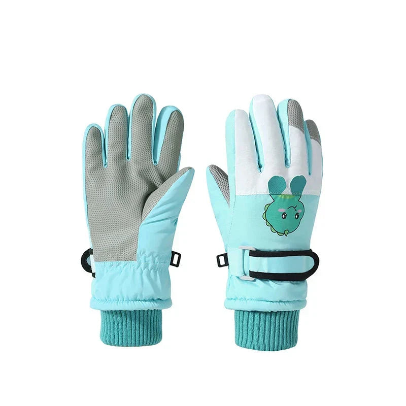 Kindvriendelijke winterhandschoenen met een verstelbare polsband en schattig ontwerp.