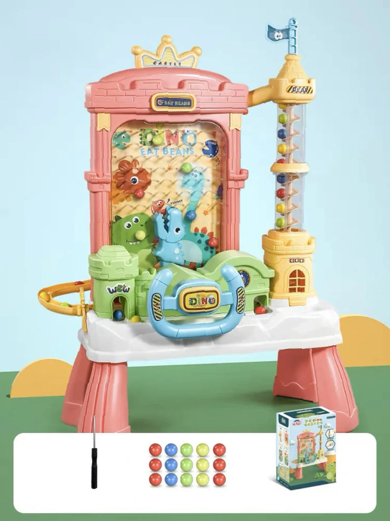Interactieve speelset met dinosaurusfiguren en bewegende onderdelen.