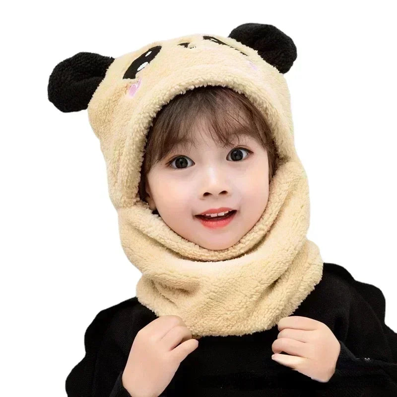 Winterset PandaWarm kinderen - Muts en schattige sjaal, ideaal voor winterse avonturen.