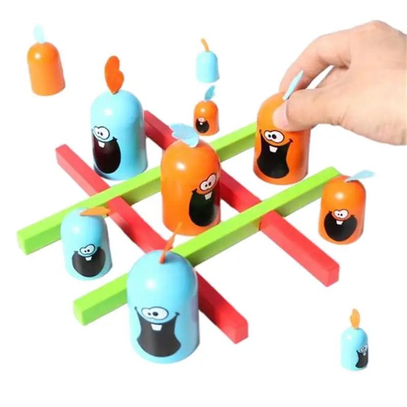 Vrolijk tafelspel met grappige personages en een interactief ontwerp.