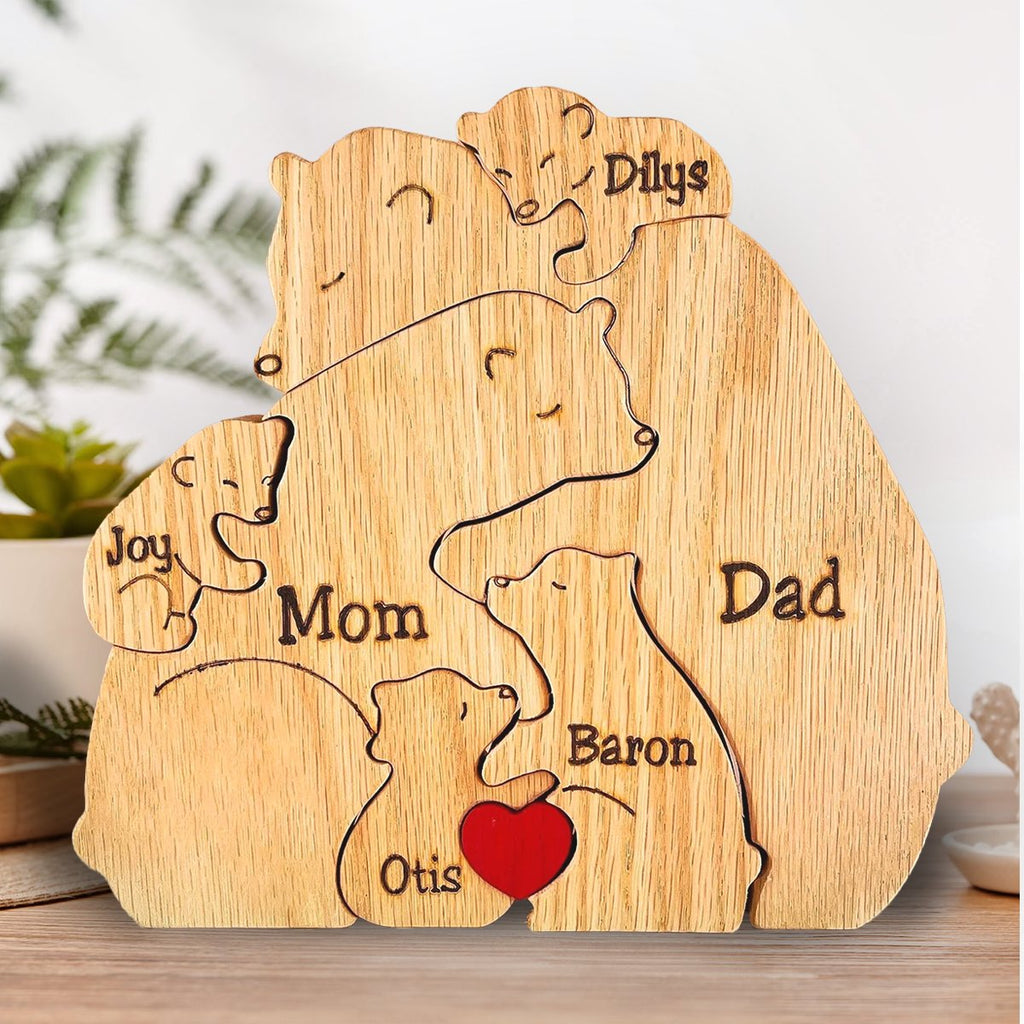 BearFamily speelgoed gepersonaliseerd - Houten puzzel voor kinderen, ontworpen voor speelplezier.