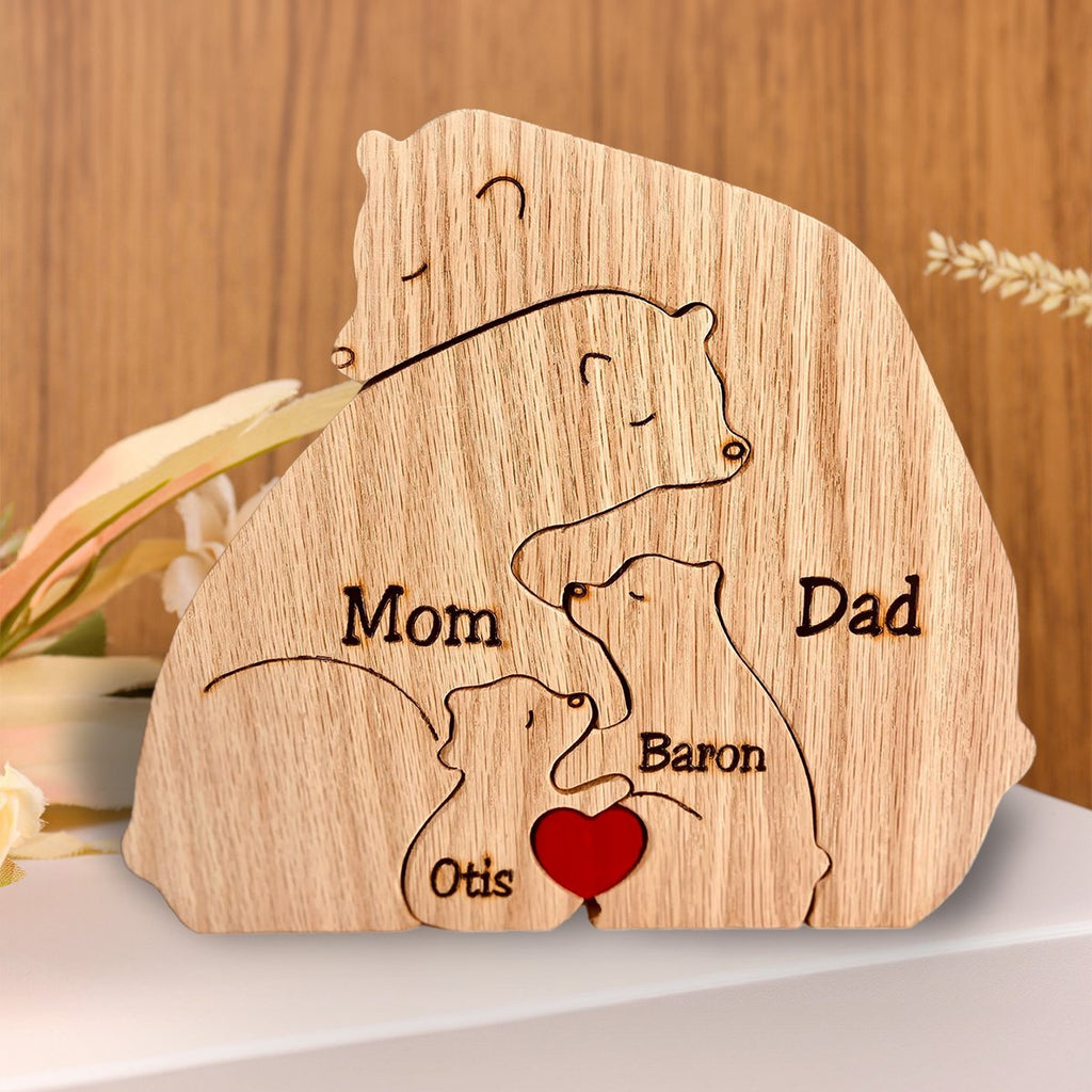 Puzzel voor kinderen - BearFamily gepersonaliseerde houten speelgoed, perfect voor creatieve ontwikkeling.