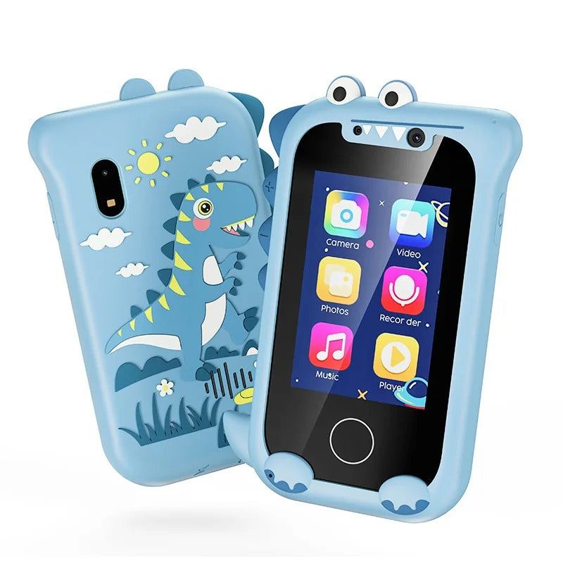 Kindersmartphone met een kleurrijk ontwerp en interactieve educatieve functies.